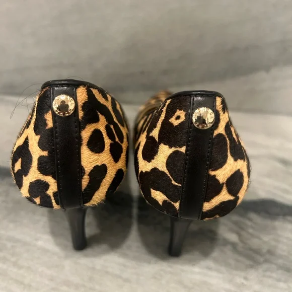 Michael Kors Black and Tan Leopard Heels - Picture 4 of 10